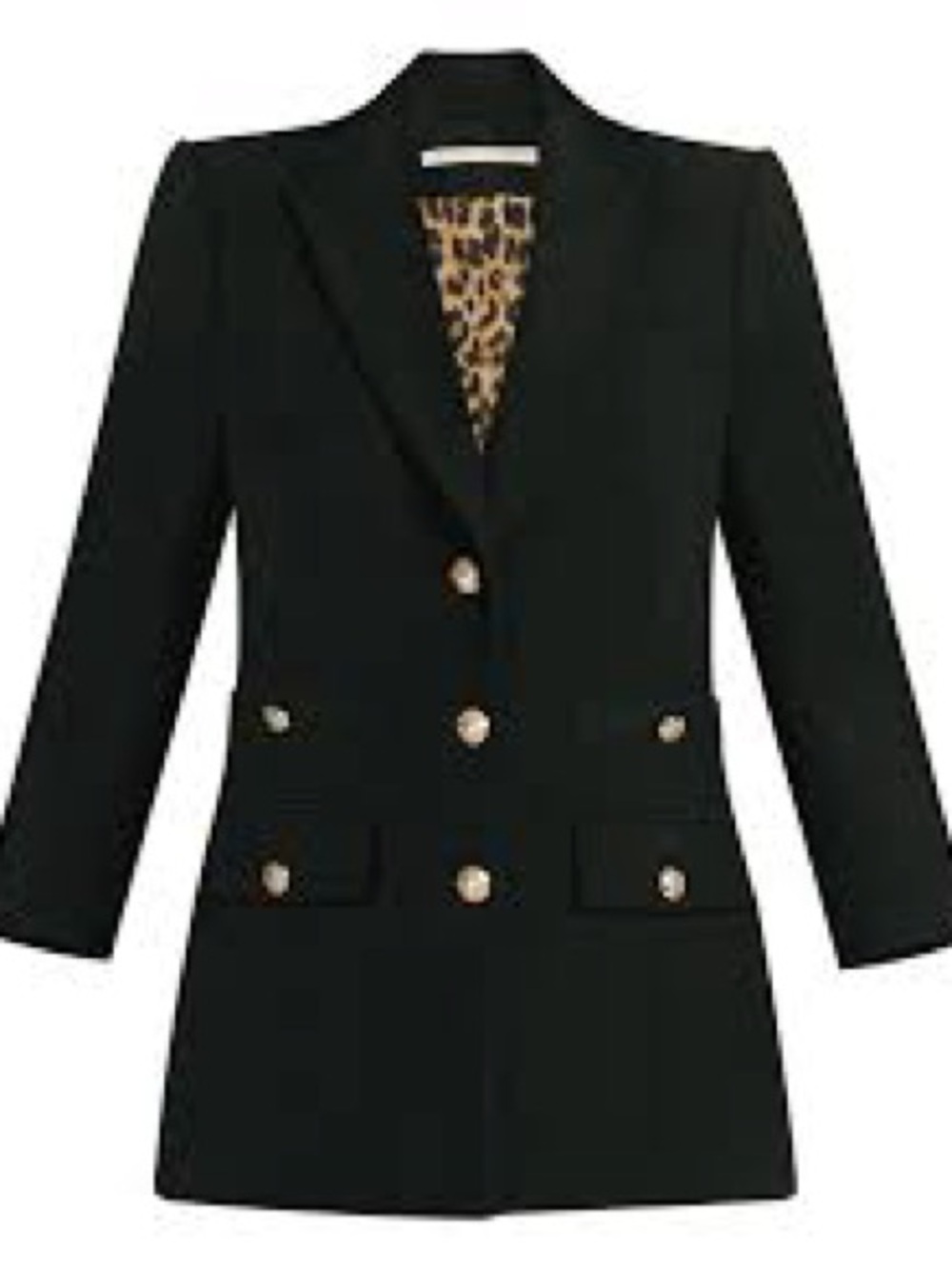 Veronica Beard Black Blazer with Leopard Lining - Picture 8 of 8